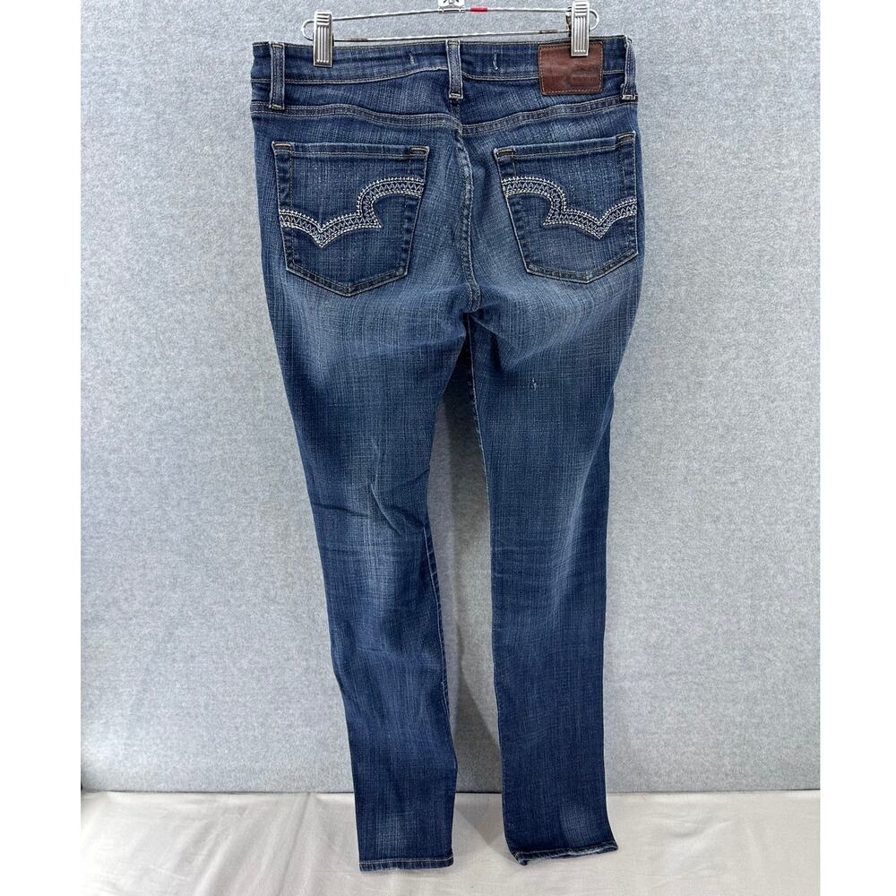 Big Star Alex Women's sz 29 Mid Rise Stretchy Embroidered Pocket Skinny Jeans